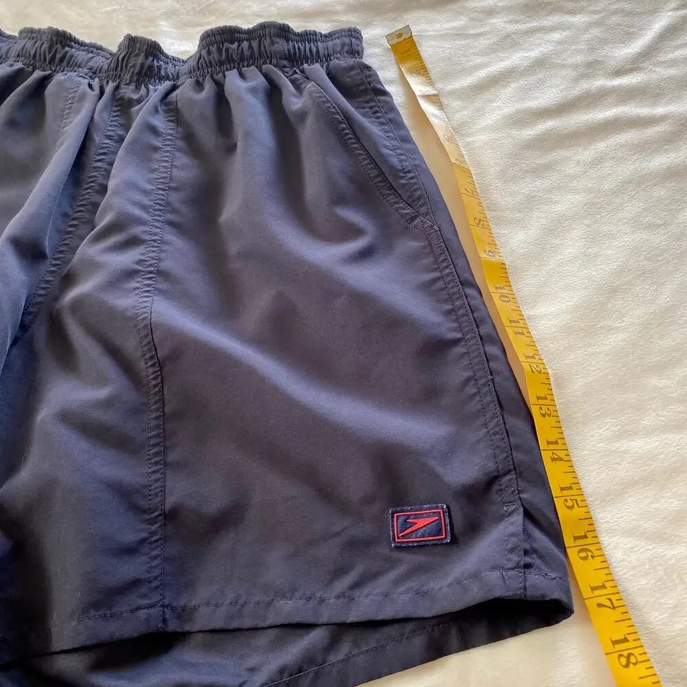 Speedo Men’s Swim Shorts Trunks Elastic Waist Dark Blue Size Medium